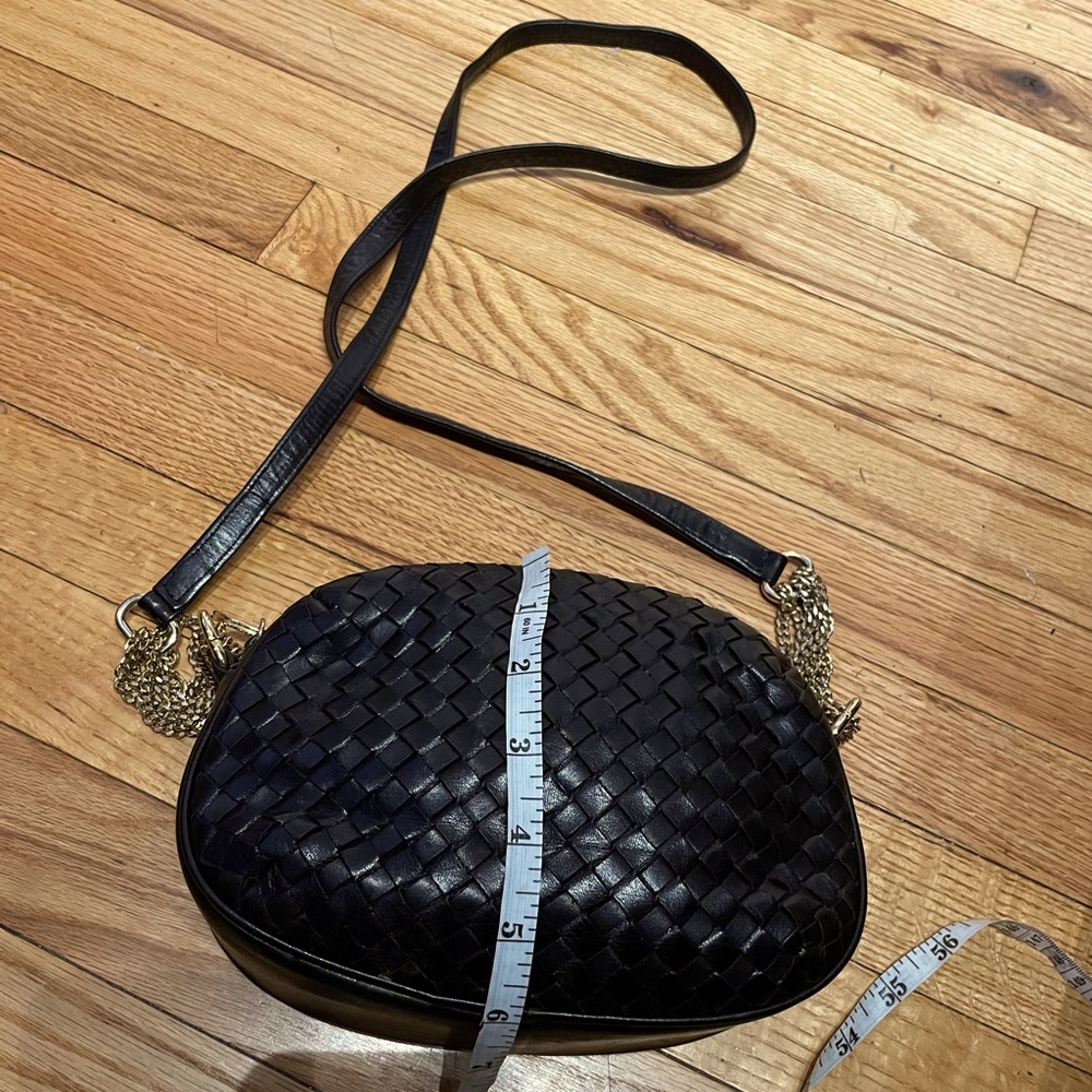 Preswick & Moore Vintage Chain Leather Woven Purse Messenger Shoulder crossbody